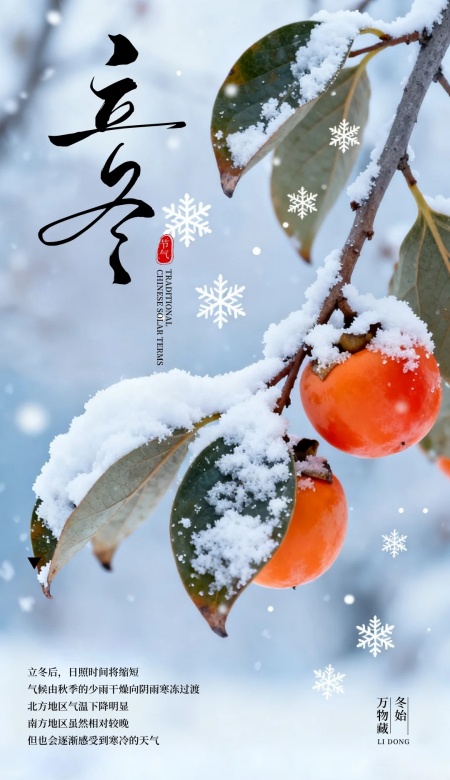 立冬海报图片合集！把冬日诗意与温暖藏进画面里